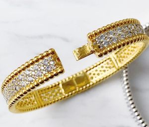 Women Crystal Bangle Jewelry 18k Gold Color Lucky Sparkling Three Rows of Diamond Bangle Bracelets Valentine039s Day Jewelry Gi1099924