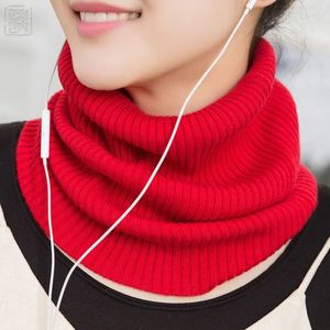 Neck Gaiter Thick Women Ribbed Knitted Tube Scarf Ring Wool Neck Warmer Cowl Collar Loop Snood Scarves Autumn Winter Men's 231225