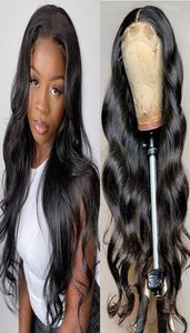 IShow 4x4 Transparent Pre Plucked Swiss Spets Stängning Wig Virgin Human Hair Spets Front Wigs Brasilianska raka kropp Curly Water LOO1010751