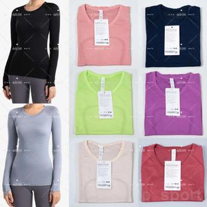 Magliette Lu Align Lu Lady Manica lunga Fitness Yoga Magliette Allenamento Maglietta Jogging Rapidamente Tech Stretch Training Top Definisci Popolare Quic