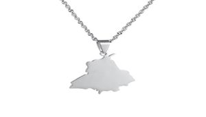 Pendant Necklaces Stainless Steel India Punjab State Map Neckalces For Women Unisex Ethnic Jewelry6990006