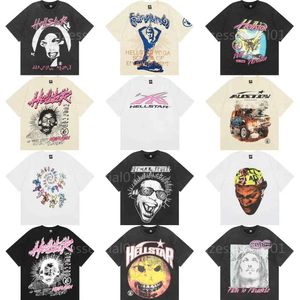 Erkekler Tshirts Tasarımcı Tshirt Üst Moda Kısa Kollu T-Shirt Hip-Hop Trend Hellstar Baskı Çiftleri Sokak Giyim Konforu Saf Pamuk Erkek Kadın T-Shirt