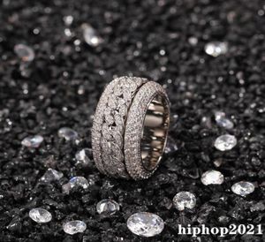 Anello con diamante girevole Moda Anello Hip Hop Gioielli Uomo Anelli in oro argento Anelli ghiacciati4104846