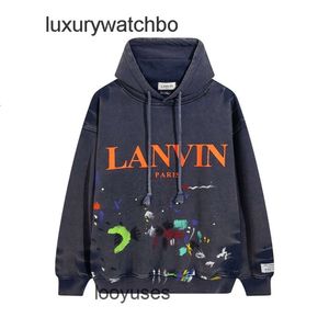 Уличная одежда Толстовки Женские дизайнерские Co Galleryys Фирменные Lanvin Speckle Tie Dye Граффити с принтом Мужские свитера Dept Свободные с капюшоном Pul D31Z