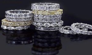 Vecalon 18 Stile Eternity Promise Ring Diamanten Cz 925 Sterling Silber Statement Eheringe für Damen Herren Schmuck Geschenk1861011