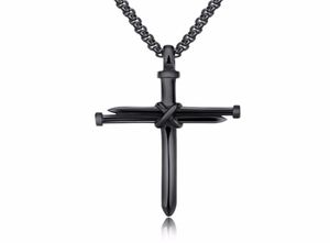 Designer Necklace Stainless Steel Men Women Necklace Religious Gold Silver Black Nail Pendant Necklace Jewelry Box Link9792403