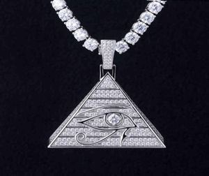 New Horus Eye Pyramid Hip Hop Necklace Pendant Egyptian Triangle Jewelry8496333