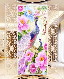 QIANZEHUIDIY DIAMOND DIAMOND EBROIDERYROUND DIAMOND DIAMOND BLOSSOMING RICH PEACOCK FULL Embroider Diamond Painting Cross StitchNeedleWork 2015140341