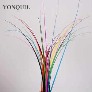 100Pcs/Lot 11 Colors 35-45Cm Long Feather Ostrich Quill Striped Spine for Making Fascinators Hats Millinerys Black Feather Craft 231225