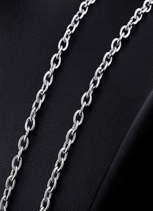 3mm4mm Silver Stainless Steel Trace O Chain Link for Men Women Necklace 45cm75cm Length with Velvet Bag4334660