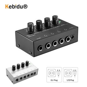 Wzmacniacz Kebidumei UE Plug US HA400 Wzmacniacz dźwiękowy Mini audio interfejs Mutichannels HiFi Słuchawki Audio Digital z adapterem czarny