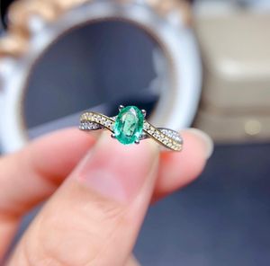 Emerald Ring for Women Oval Green Gemstone Real 925 Solid Sterling Silver Jewelry for Birthday Present Wedding Rings2210238