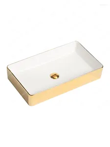 Bathroom Sink Faucets Gold Ceramic Table Basin Household Wash Washbasin Square
