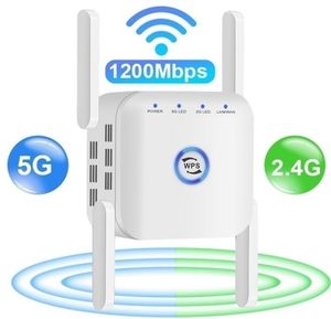 Roteadores 5G Wifi Extender Repetidor sem fio 1200Ms Router Booster 24G Amplificador de sinal Wi fi de longo alcance 2211032133934