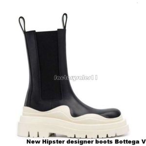 Black Women Man Bottega Boots Luxury Bottega Shoes Tire Lean Leather Chelsea Women's Men Lug Platform Chunky Shoes Lady Knight Low TopLJ5I