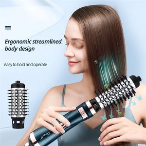 Dryers 2022 New Hot Air Comb Electric Rotating Hair Dryer Brush Straightener Curler Fast Heating Hairdryer Blow Hair Styler Care Tool