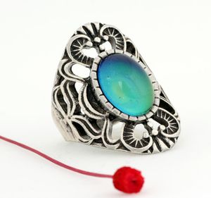 New Style Vintage Color Change Ring Fine Emotion Feeling Silver Plated Mood Stone Rings2746655