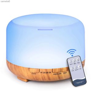 Umidificatori 500ML Diffusore di aromi Venature del legno Colore 5V 2A Olio essenziale Diffusore di aromaterapia Umidificatore con telecomando per Home OfficeL231226