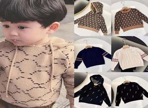 Kids Boy Sweater Girls Fashion Pullover Knitted Sweatshirts Letter Hooded Sweaters Baby Child Casual Warm Winter Top 8 Styles Size8306201