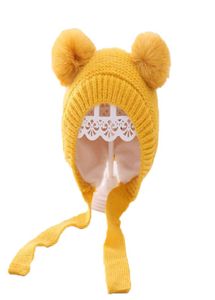 2020 Children039S Kapelusz Autumn and Winter Ear Ochrona Kobieta wełniana kapelusz wełniany ciepły słodki super słodka dziewczyna księżniczka Baby Cap9375935