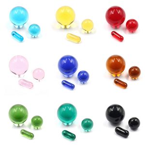 Conjunto de vidro Terp Slurper Terp Pearl Ball Insert Acessórios para fumar luminosos Resistentes ao calor coloridos 20mm 12mm com pílula para Quartz Banger Nail Dab Rigs Bongs