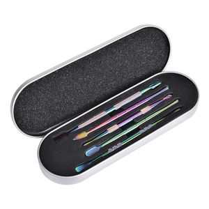 Rainbow Dab Tool Kit Wax Oil Atomizer Pick Tools for Tobacco Digging Cream Dry Herb Pen Water Smoking Bong with Silicone Jar Box