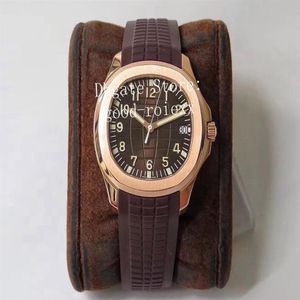 40-mm-Uhren für Herren ZF Factory Rose Gold Crystal Watch Miyota Automatic Cal 324 SC Brown Dial 5167 Eta Rubber Herren Mechanic202Z