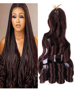 巻き毛の編み髪22インチ新しいゆるい波かぎ針編み、女性のための弾力性のあるフレンチシンセティック伸びた髪の拡張式LS046847636