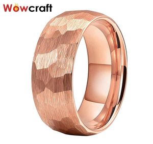 8mm Rose Gold Tungsten Carbide Ring for Men Women Comfort Fit Wedding Band Inside Engraved Rings6995128