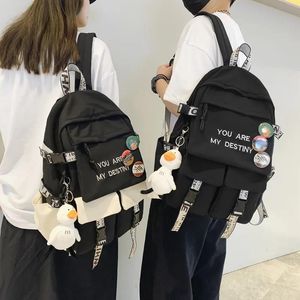 Çanta kız sevimli dizüstü bilgisayar backpack kadın rozet çanta moda kawaii bayanlar harajuku seyahat okul çantası kolej öğrenci sırt çantaları serin kadın