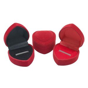 4 8cm 4 8cm Jewery Organizer Red Velvet Ring Box Storage Cute Boxes Small Gift Box For Rings Earrings Pendent Necklace Whole P189b