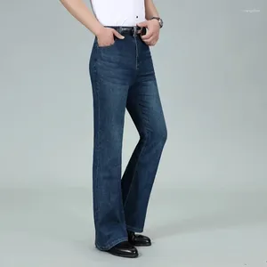 Erkekler için erkek kot pantolon orta bel ortası streç parlatıldı klasik tasarımcı boyutu 26-34