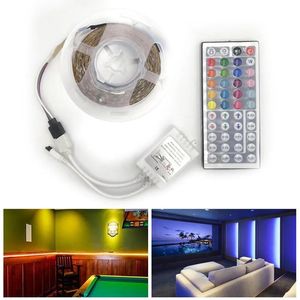 Strips RGB LED Strip مقاومة للماء 2835 5M DC12V FITA LED LED Strip Neon LED 12V شريط مرن LEDSTRIP مع وحدة تحكم ومحول