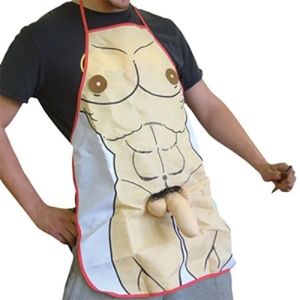 Grembiuli Grembiuli divertenti Novità 3D Uomo nudo Grembiule da cucina per travestimenti Per regali Regalo per gli amanti del design 201007