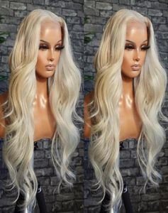 Spetsspår 28 30 tum 613 honung blond färg peruk remy 180 13x6 transparent front för kvinnliga kroppsvåg 13x4 frontala människohår38571843719354