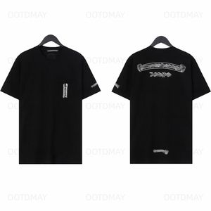 クロメスハーツシャツメンズデザイナーTシャツ服クロムハーツパーカー女性黒いシャツファッションペイントカップ