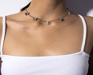 Bohemisk söt fjäril Choker -halsband för kvinnor Guld Silverfärg Colavicle Chain 2020 Fashion Female Chocker Jewelry6050680