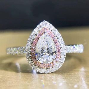 Victoria wieck lyxsmycken Pure 100% 925 Sterlling Silver Drop Water White Topaz Cz Diamond Gemstones Women Wedding Band Ring F259A