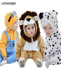 Anime niemowlę dziecięce ubrania 03y Toddler Boy Girl Born Cartoon Onesie Pajamas Flanela Flanel ciepły kostium 2110225923701