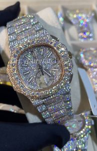Роскошные мужские часы часы часы Menwatch Iced Out Watch Moissanite Watch Наручительные часы Automatique Montre Designer Watch для мужчин Diamond Watch Montre de Luxe 054
