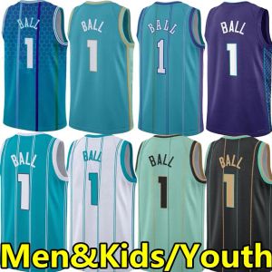 Дешевые оптовые розыгрыши мужчины молодежь дети 1 Melo Lamelo Ball Ball Basketball Jerseys City Jersey Vest 75th Anniversary