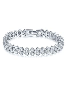 Omhxzj Whole Bangles Fashion High Quality Exquisite Luxury AAA Zircon 925 Sterling Silver Gift Women Roman Bracelets Bangles S1771504