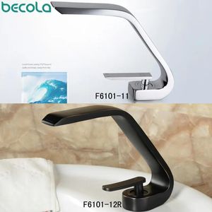 Rubinetti Rubinetto per bagno dalla forma contemporanea unica Rubinetto per lavabo in rame cromato e bronzo lucidato a olio Rubinetti per bagno Rubinetti per lavabo