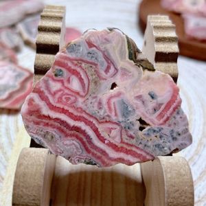 Natural Crystal Healing Rhodochrosite Slices Polished Slab Ore Mineral Gemstones Ornament Home Decoration 231225