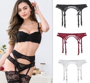 Ligas sexy mulheres rendas blackwhitered marca liga tentação ultrafinos feminino meias de seda suspender cinto de casamento belts4201943