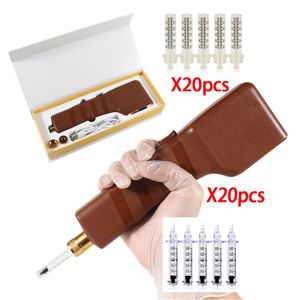 Auto Electric Hyaluron Pen Wireless Mesotherapy Beauty with Two Tips Head 40pcs 0.3ml 0.5ml Ampoule Head Makeup Kits Skin Rejuvenation Anti Aging Cellulite Reduction
