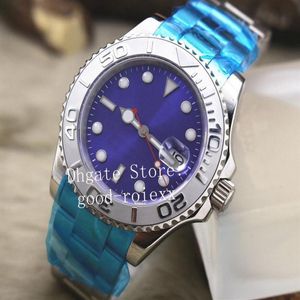 40mm relógios masculino relógio luminoso automático 2813 ásia cinza azul dial maste esporte mecânico aço safira pulseira de borracha a291s