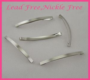 20st Silver Finish 4mm64cm 25quot Slim Plain Rectangle Metal Slide Hair Barrettes At Lead och Nickle Whole3098072