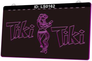 Sign LS0162 Tiki Bar Wajome Hula Dancer 3D Gravering LED Ljus tecken grossist detaljhandel