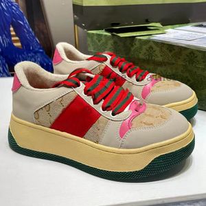 Tennis 1977 Plattformskor Sportskor Kvinnor Mens Casual Shoes Linen Luxury Designer Aprikos Ribbon Stripe Rubber Sole Elastic Low Top skorstorlekar 35-45 05